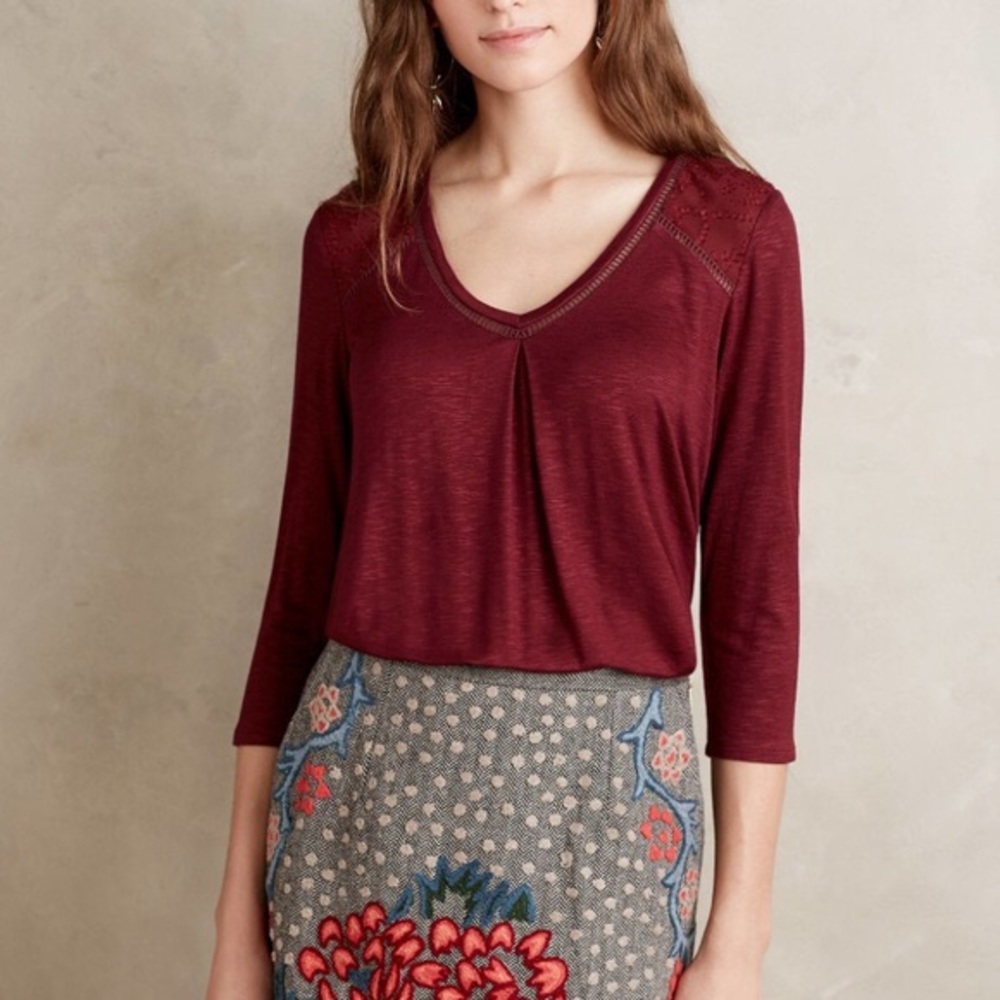 Anthropologie Dolan Left Coast Maroon Blouse
